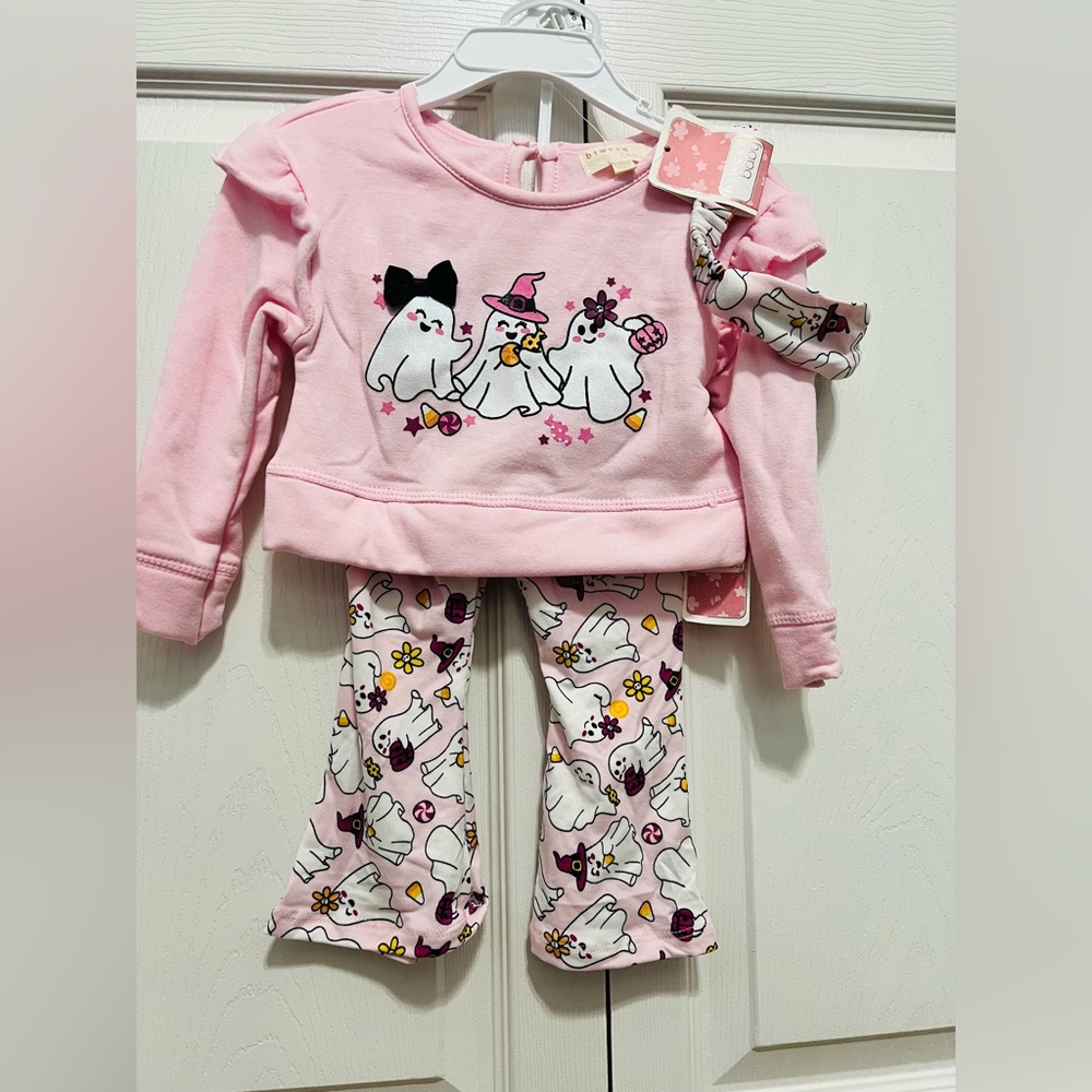 ADORABLE Toddler Halloween Pink Ghost 3pc Outfit available in 12m, 18m, and 24m